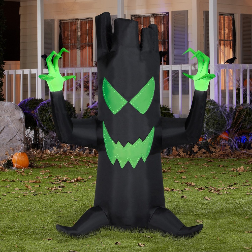 Spooky Inflatable Black Tree with Twinkling Micro Lights