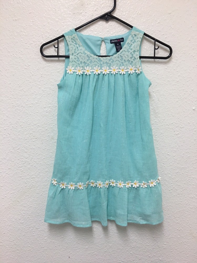 Limited Too Green Daisy Girls Dress 6 Summer Dress