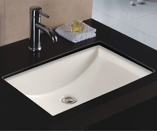 Wells 22x16 Ceramic Undermount Bathroom Vanity Sink in Bisque