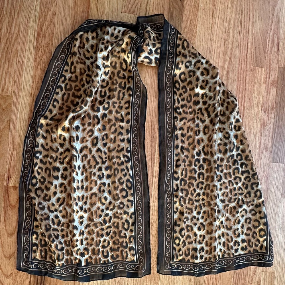 Italian Made 20x20 Sheer Animal Print Scarf Bandana