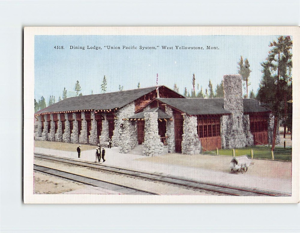 Postcard Dining Lodge Union Pacific System West Yellowstone Montana USA