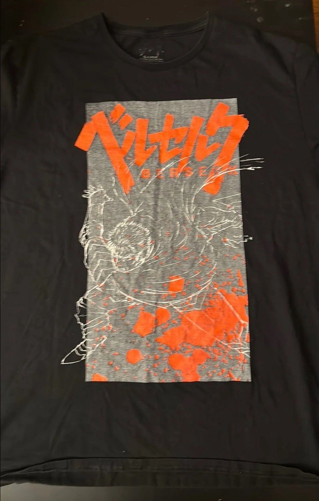 Bioworld Berserk Guts Anime Graphic Print T-Shirt Men Black Regular Size L