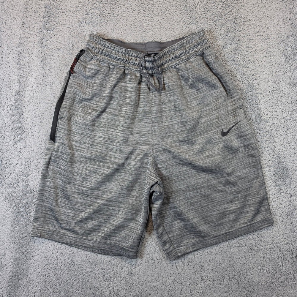 Nike Spotlight Basketball Shorts Mens Medium Gray Dri-FIT Athletic Zip Pocket