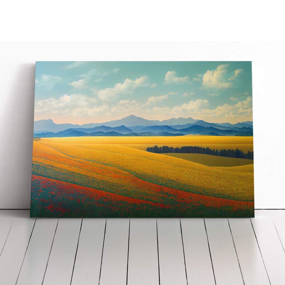 Beguiling Spring Meadow Landscape Canvas Wall Art Print Framed Picture Decor