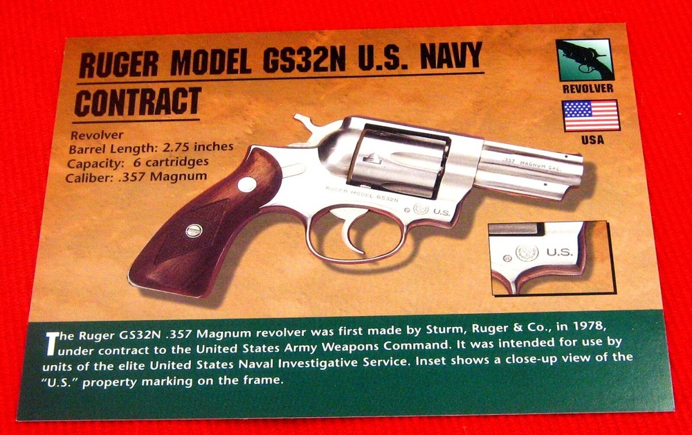 Ruger Model GS32N U.S. Navy Contract Revolver Classic Firearms Photo Card u