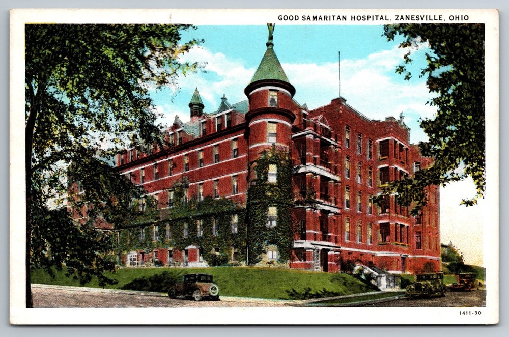 Postcard OH Good Samaritan Hospital Zanesville Ohio Street View