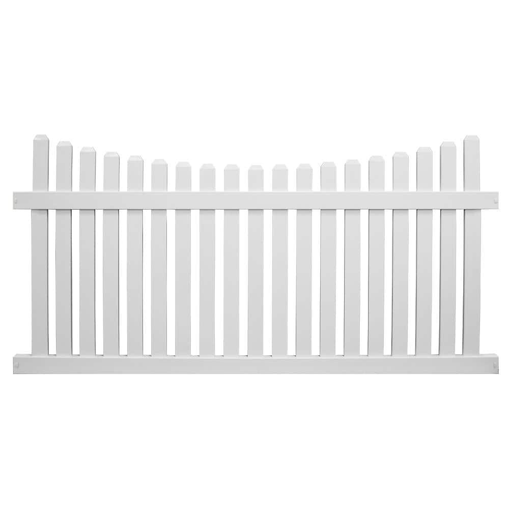 Richmond 5 Ft. H X 8 Ft. W White Vinyl Picket Fence Panel Kit