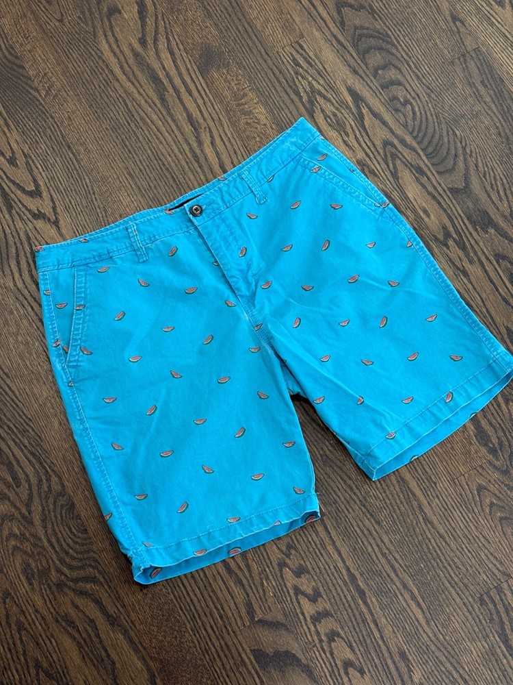 Aeropostale Men's Watermelon Blue Chino Shorts Size 34 Beach Summer