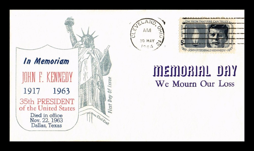 Dr Jim Stamps 5C John F Kennedy Memorial First Day Issue Khol-Kraft Cachet Cover
