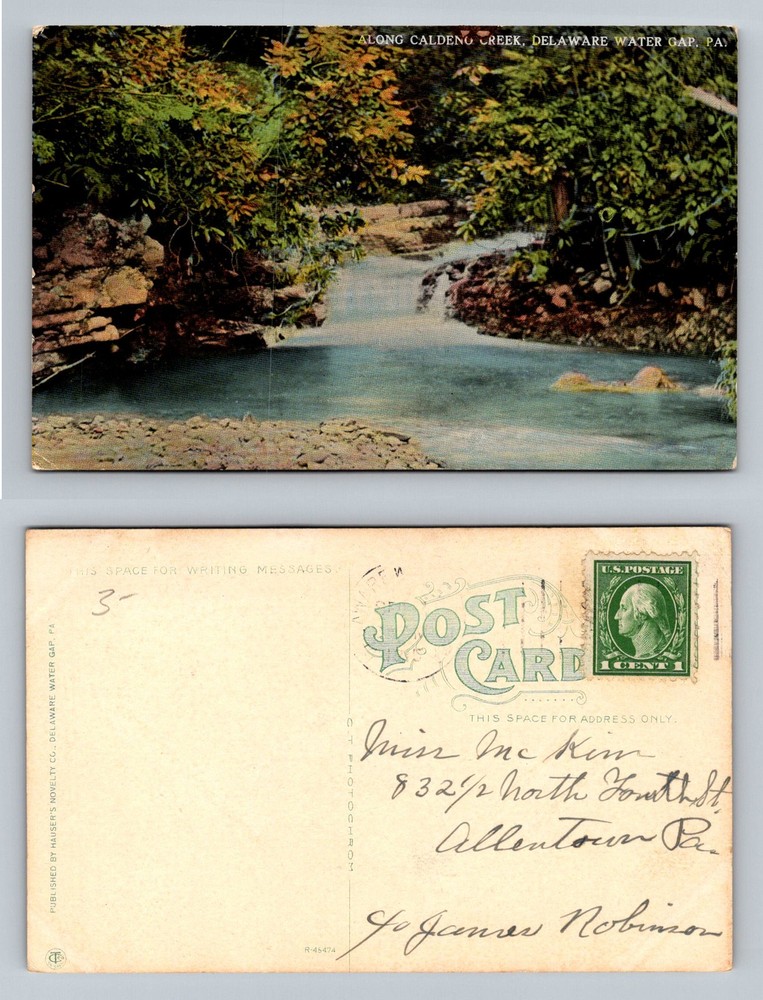 Delaware Water Gap, PA-Pennsylvania Along Caldeno Creek Cascade Vintage Postcard