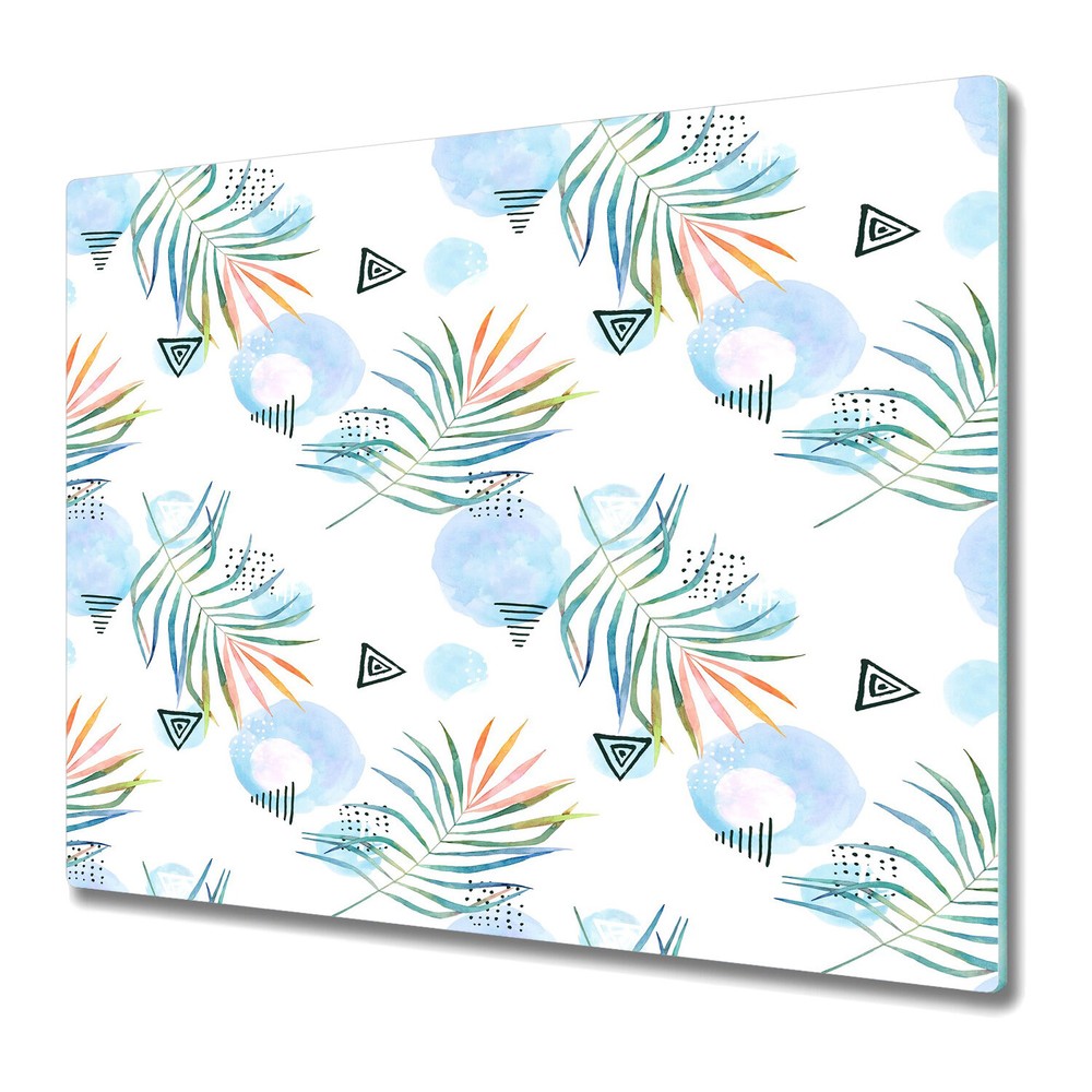 Glass Chopping Board Utensil Board Tropical Abstraction Watercolour Colourful