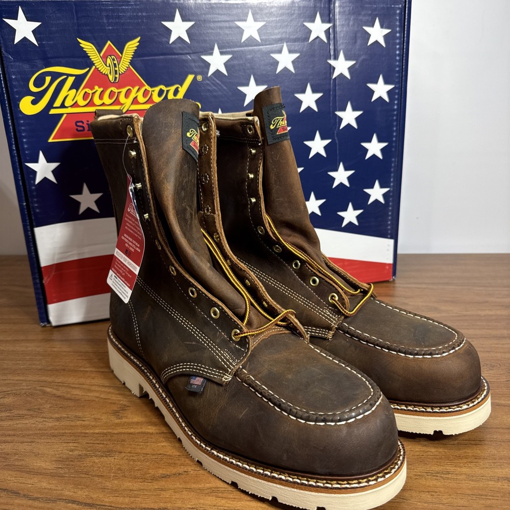 Thorogood American Heritage 8-Inch Steel Toe Moc Toe Boots 804-4378 Size 14D