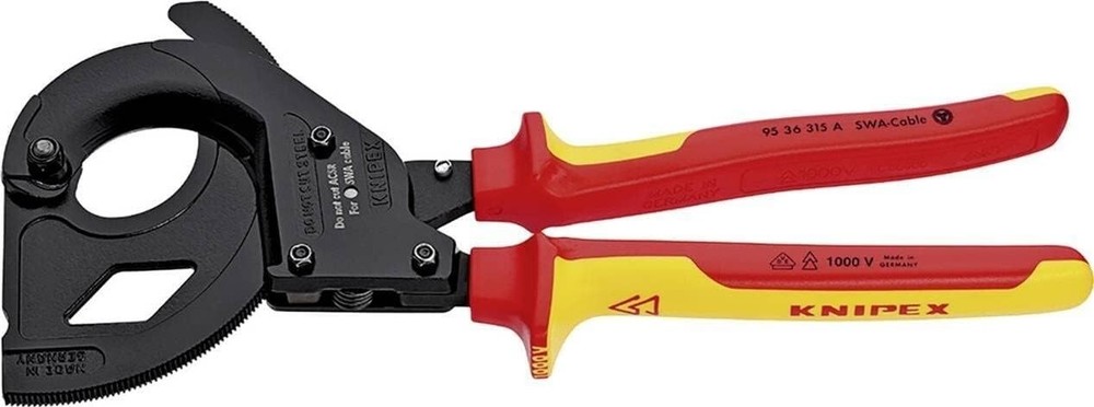 Knipex 9536-315A Insulated ratchet cable cutter for SWA JP NEW FS