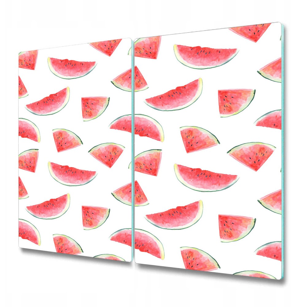 Glass Kitchen Chopping Board Worktop Saver Watermelon Watercolour 2x30x52
