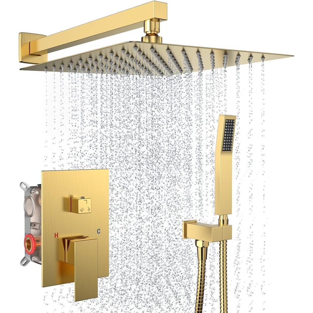 Brushed Gold Shower Faucet System 12