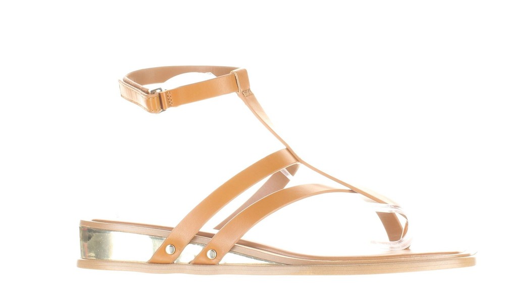 Franco Sarto Womens L-Sybil Tan Ankle Strap Sandals Size 9.5 (7687651)