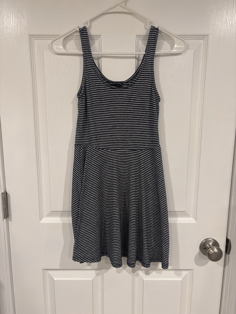 Wet Seal Navy Blue White Stripe Dress Size Small Y2K 2000s Juniors Womens Teens