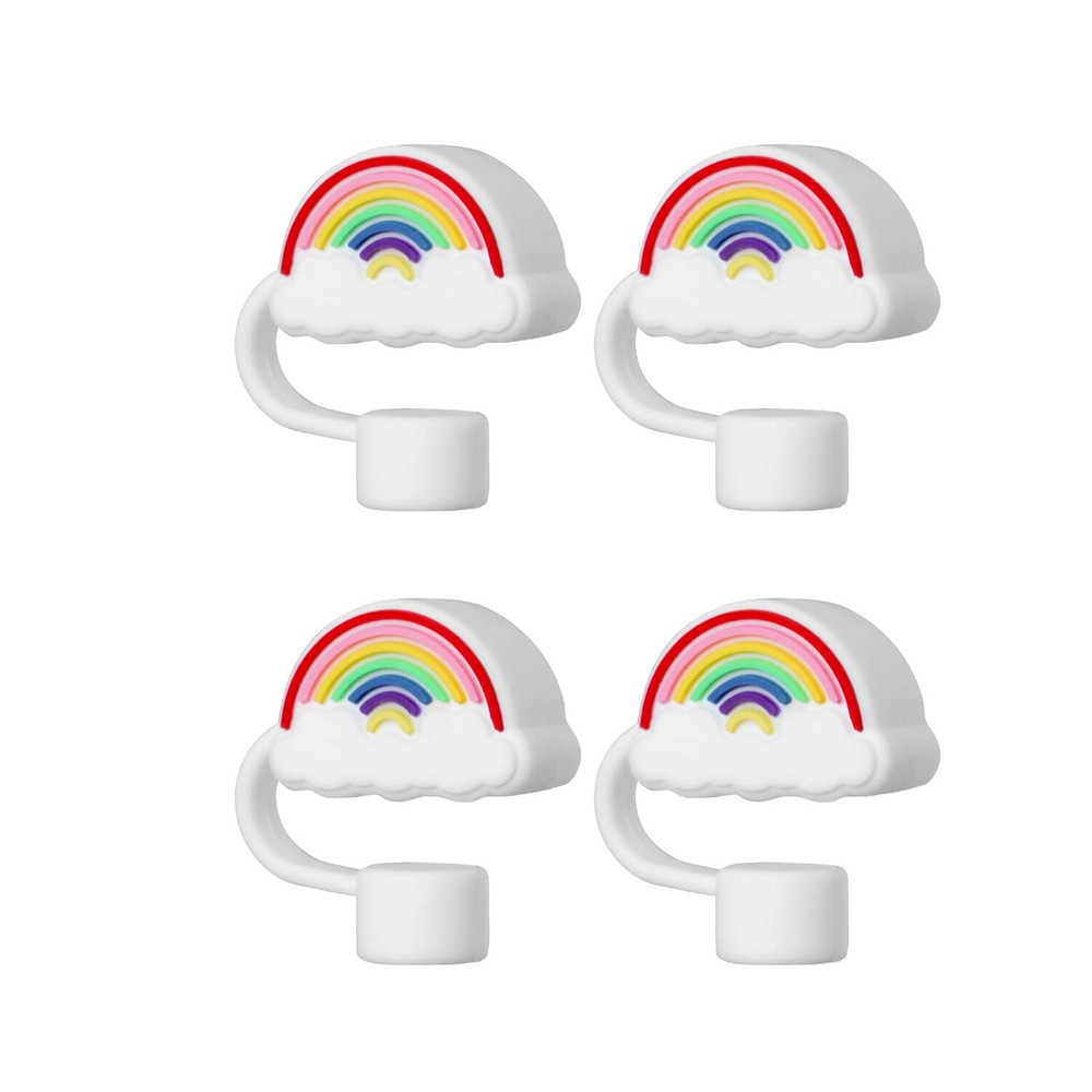 4 Pack Silicone Straws Cover for 40 Oz Straw,Reusable Drinking Straw Lids9613