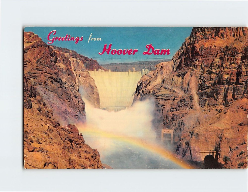 Postcard Greetings from Hoover Dam Nevada and Arizona USA