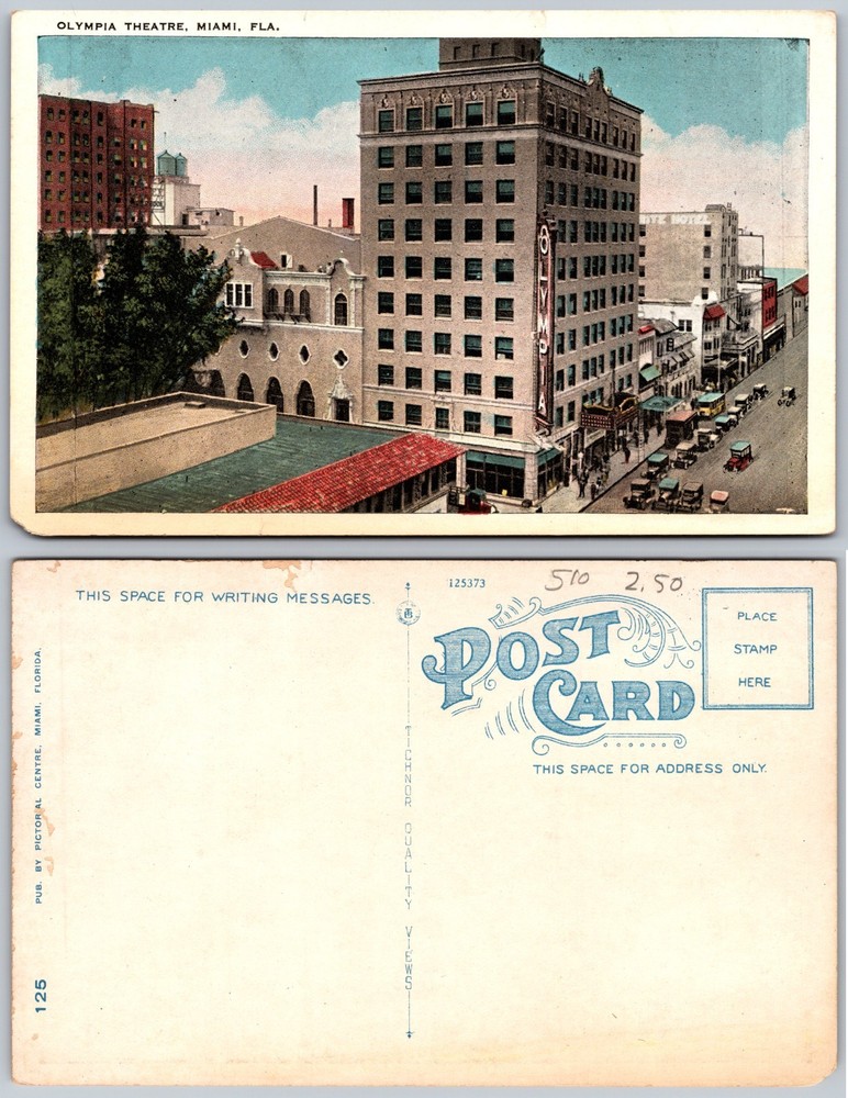 Olympia Theatre Miami FL Postcard