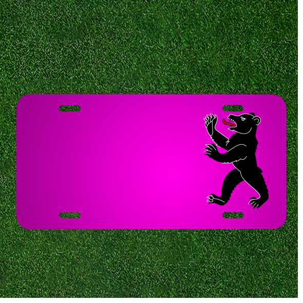 Create Your Custom Personalized Car License Plate Featuring Names with a Black Wild Bear Design