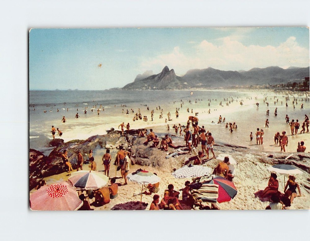 Postcard Arpoador a lovely beach in Rio de Janeiro Brazil