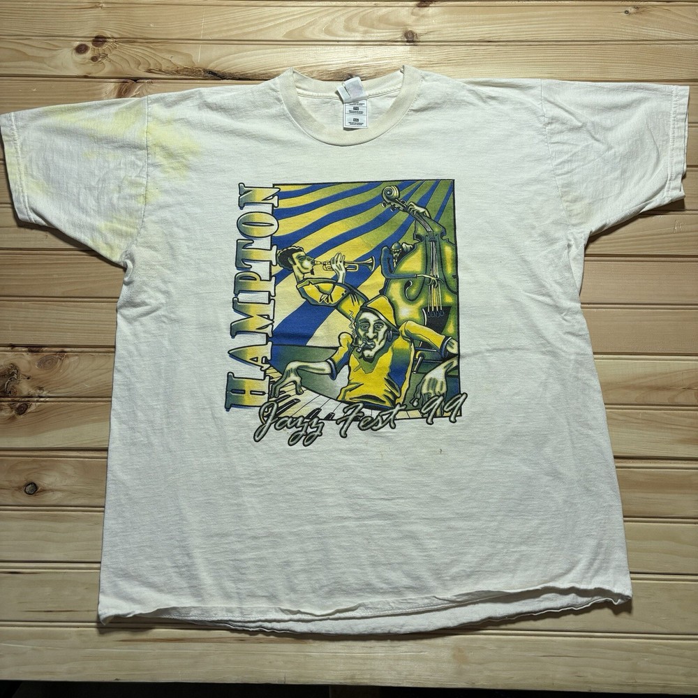 Vintage 90s Hampton Jazz Music Festival 1999 Abstract Art  Shirt Size 2XL