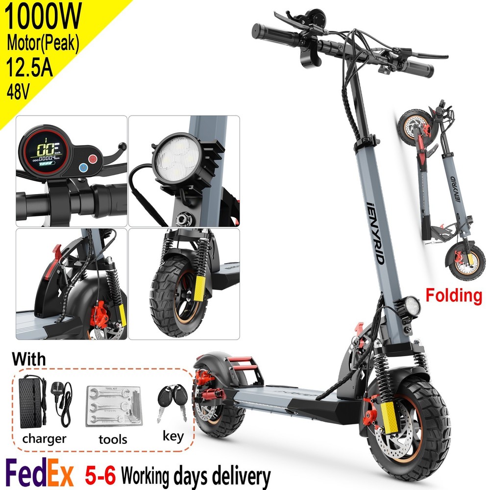 800W Long Range Electric Scooter 30KM 28MPH 10in Foldable E-Scooter