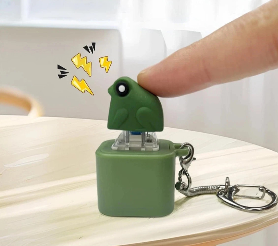 Frog Croaking Fidget Toy Adults Keyboard Clicker Frog Fidget Toys Fun Keychain