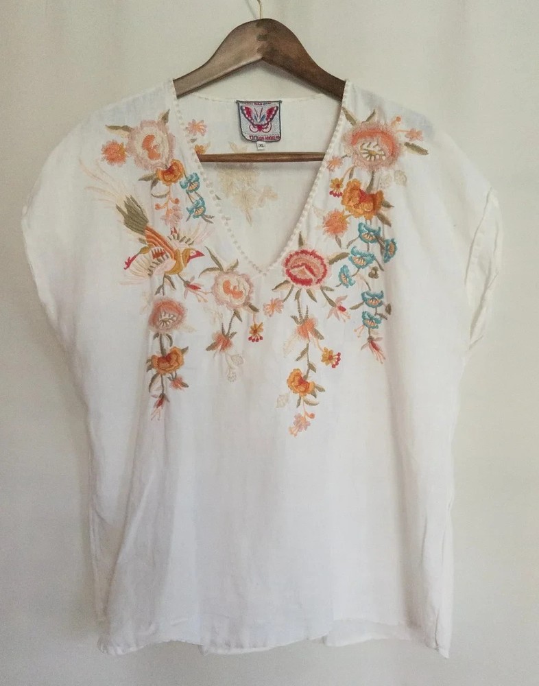 Johnny Was — Blouse | Self 100% Linen · Sz XL