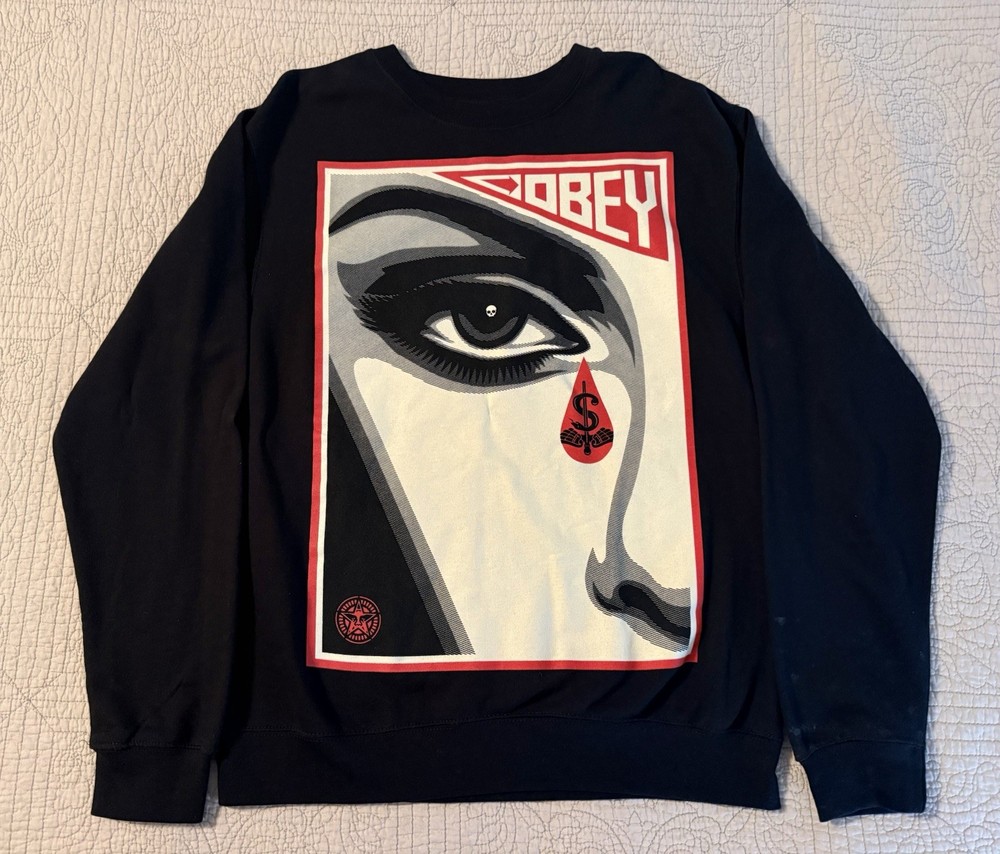 Vintage OBEY Long Sleeve Sweat Shirt Men’s size Medium Streetwear