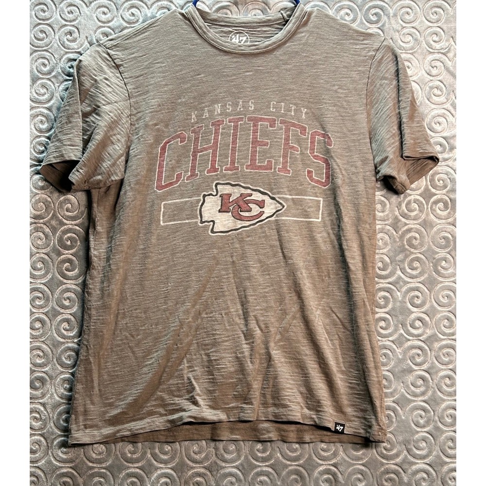 '47 Brand Kansas City Chiefs T-Shirt Mens M Gray Short Sleeve Football NFL