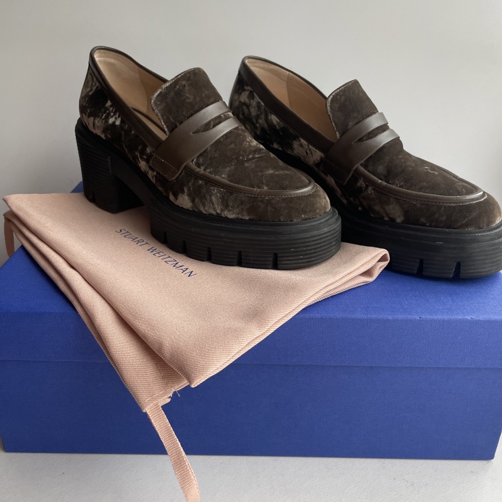 Stuart Weitzman Soho Loafer/ Truffle Velvet US 6B/EU 36.5 Barely Used In Box