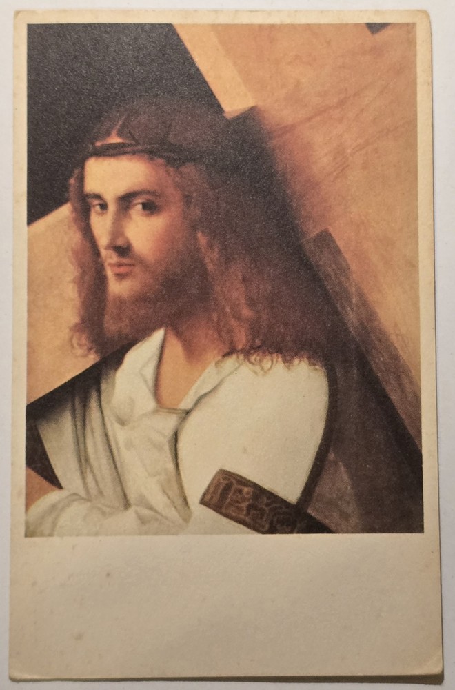 Christ Bearing the Cross Printed Vintage Postcard