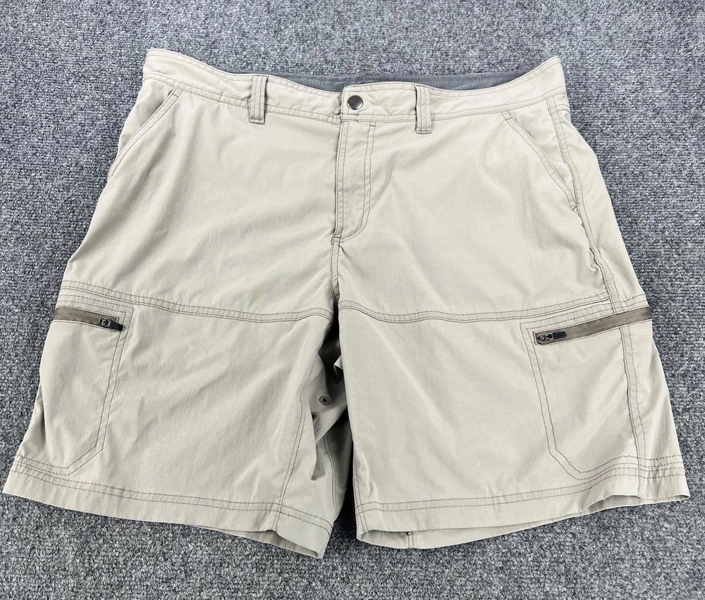 Croft & Barrow Cargo Shorts Men’s  36 Beige Nylon Hiking Camp Outdoors Fishing