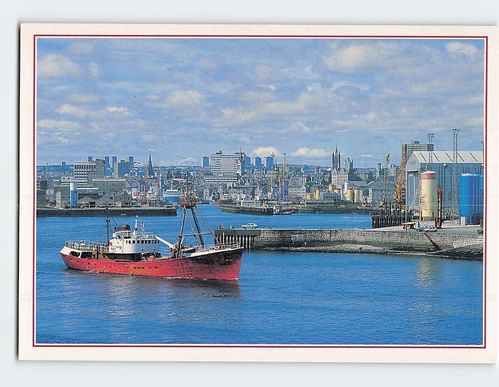 Postcard Aberdeen Harbour & Granite City Scotland