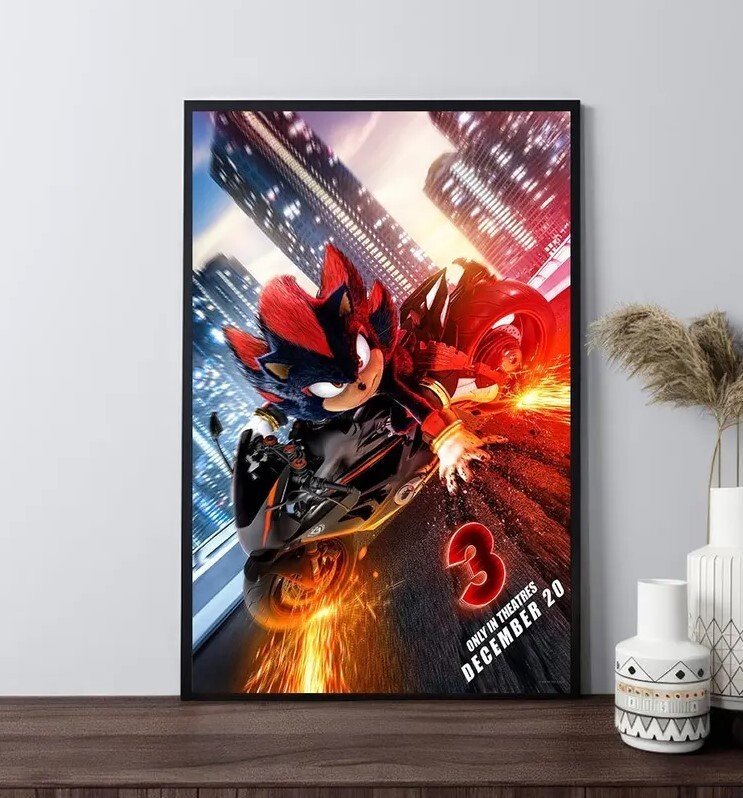 Sonic the Hedgehog 3 retro movie posters for wall art