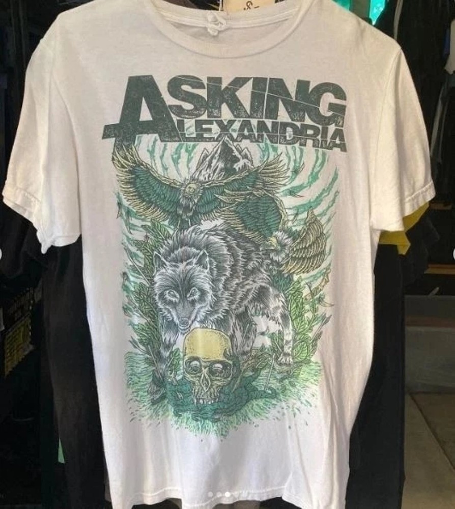 Remake Asking Alexandria Band Graphic Tee White Concert Unisex Cotton T-Shirt