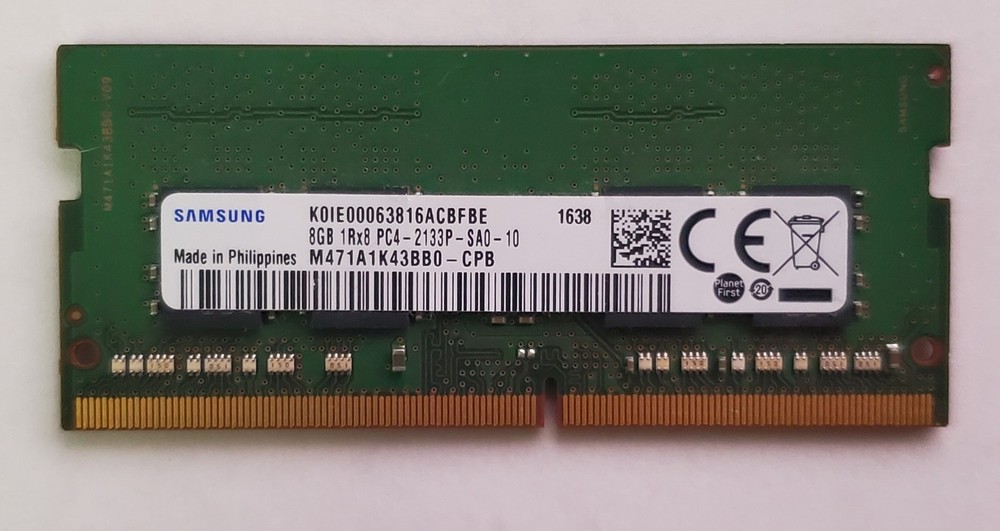 Samsung 8GB DDR4 SODIMM 2133MHz (M471A1K43BB0-CPB) TESTED
