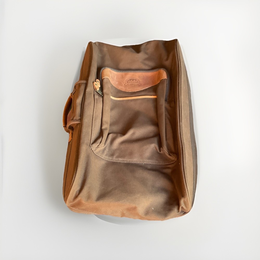 Vintage Cabela’s Leather Canvas Duffle Bag Outdoor Travel Work  Rare Preowned