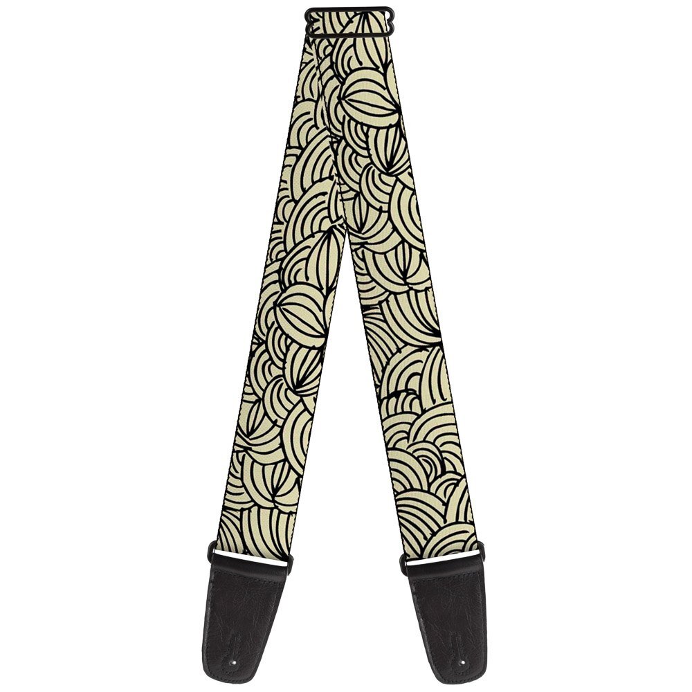 Guitar Strap Doodle1 Cream Black 2 Inches Wide