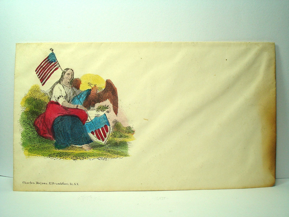 Civil War CHARLES MAGNUS Patriotic Cover SEATED LADY LIBERTY EAGLE FLAG SHIELD