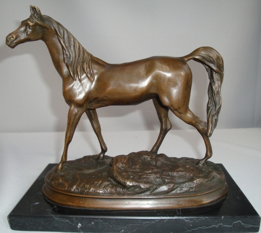Art Deco Bronze Horse Sculpture Wildlife Statue Signed Art Nouveau  