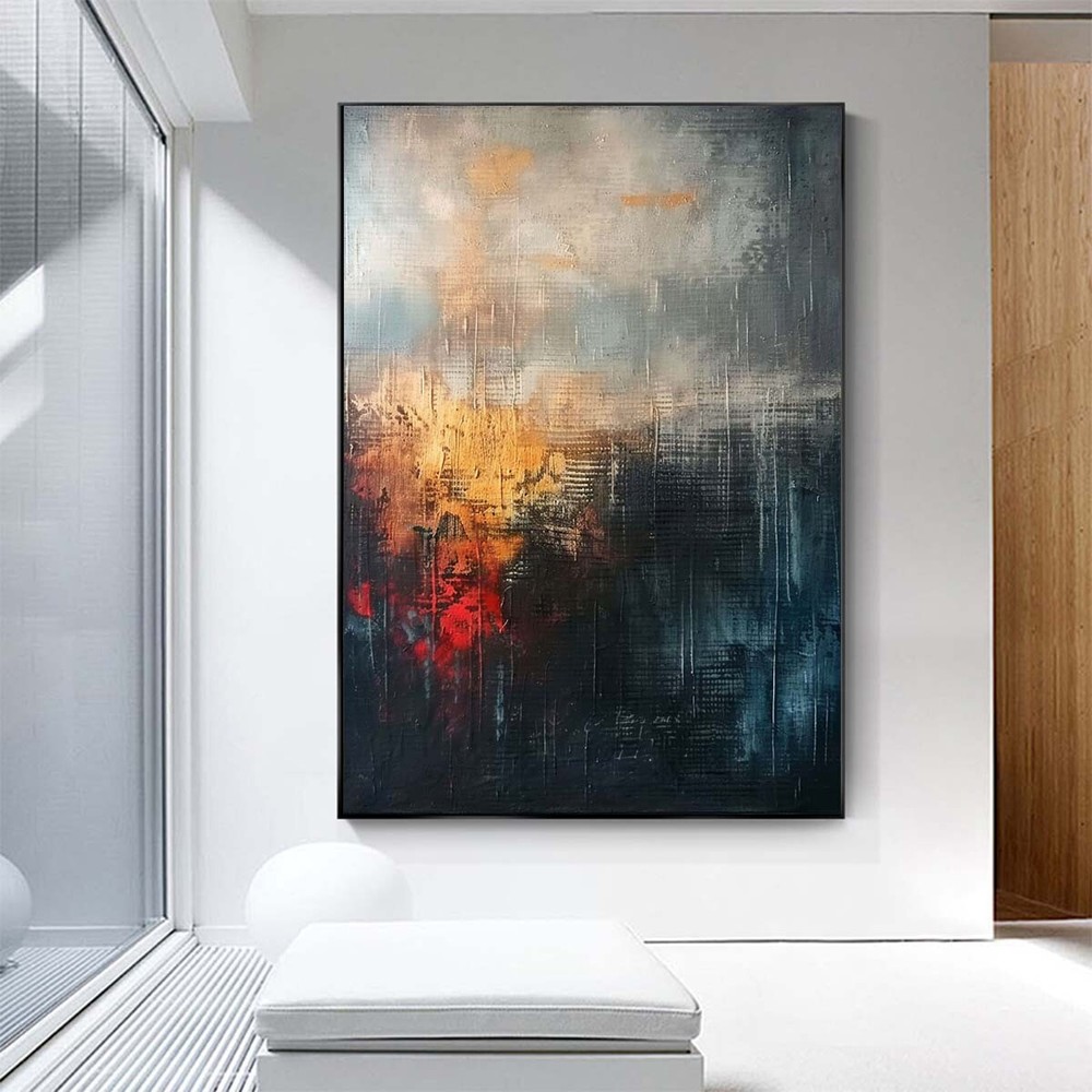 Original red hand painted Oil Painting Abstract Modern Decoration Room