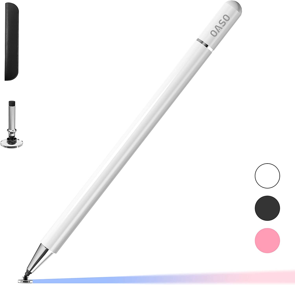 Stylus Pen with Disc Tip & Magnetic Cap for Touch Screens - iPad Android Tablet Compatible