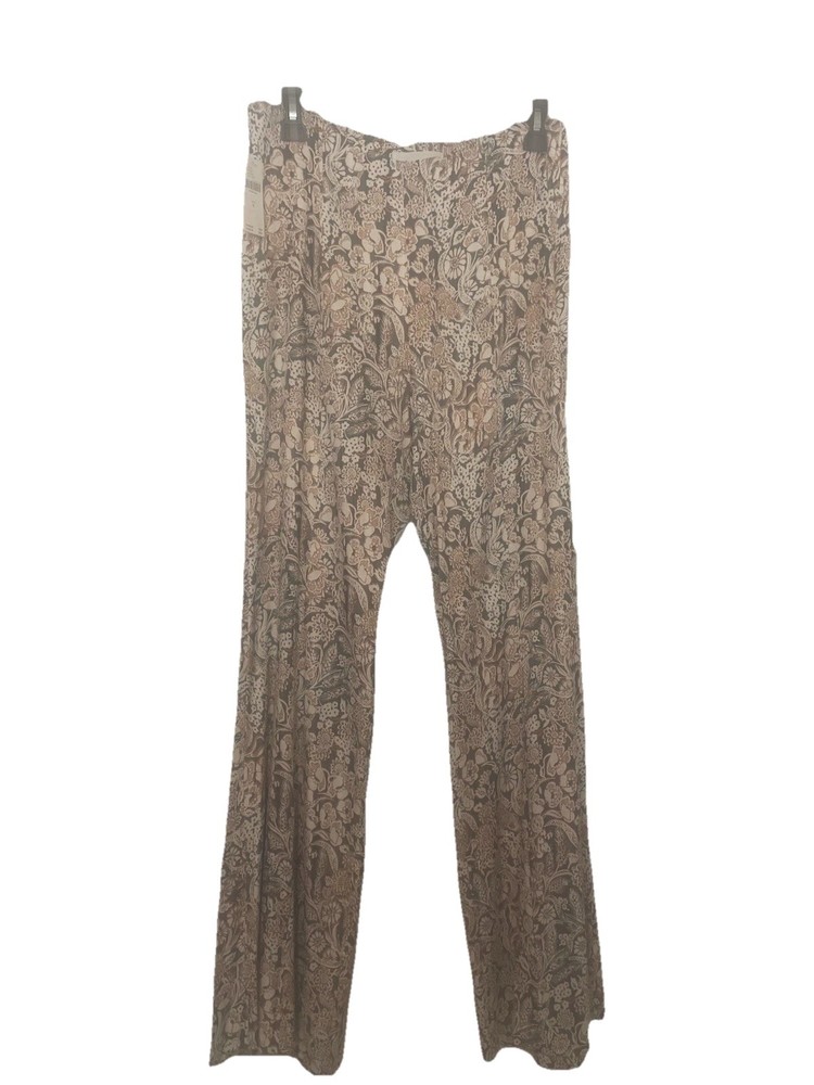 By Anthropologie Satin Flare Foral Print Women's Pants Size US 8 