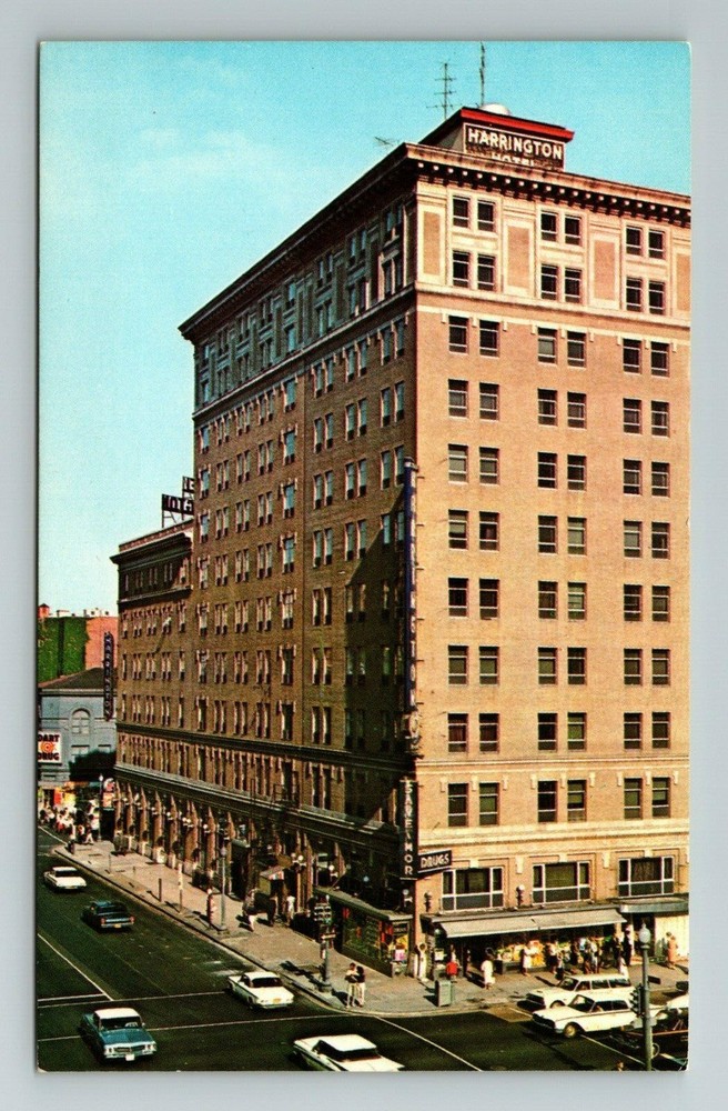 Washington DC-Harrington Hotel, Aerial Exterior, Vintage Postcard