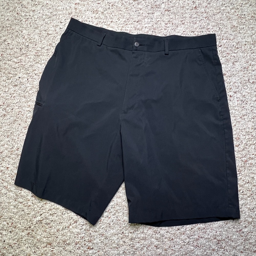 Grand Slam Shorts Mens 38 Chino Flat Front  Polyester Black Casual 38x9