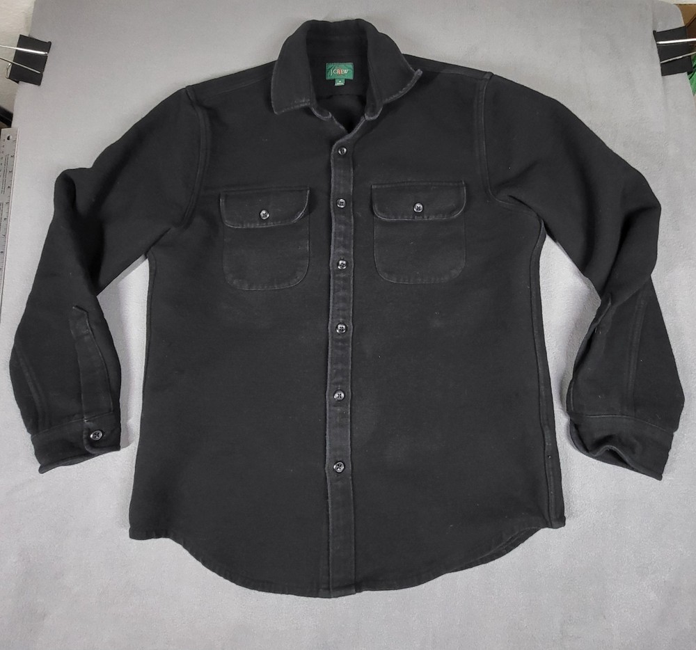 J.Crew Heavyweight Chamois Work shirt Medium Black Cotton Flannel Oarsman BK216