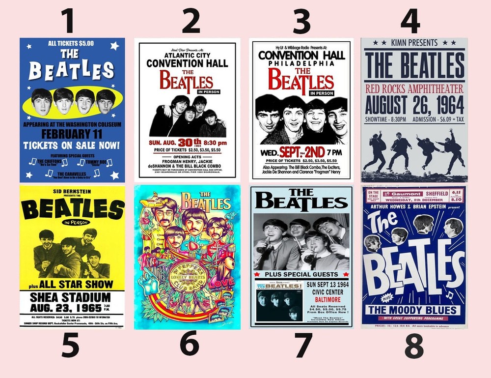 The Beatles Vintage Concert Tour Poster Collection